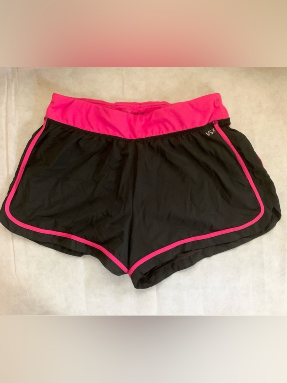 VSX Women's Athletic Shorts in Black with Pink Trim